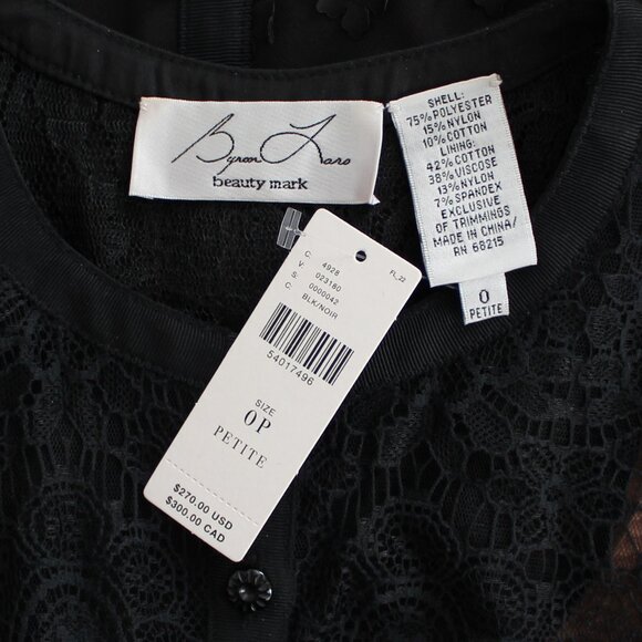 NEW Byron Lars Beauty Mark Gisella Lace & Button Classic Black Sheath Dress, 0P - Picture 14 of 14